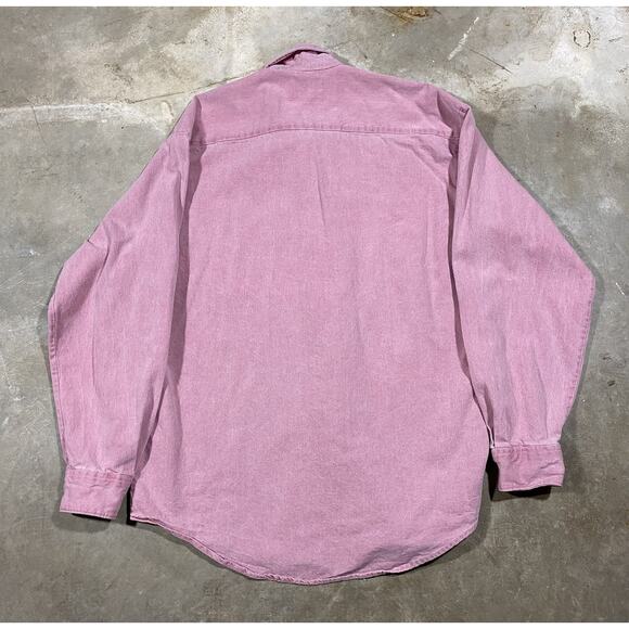 VTG Three Rivers Pink Denim Button Down Shirt USA Made 80s M - Picture 2 of 6